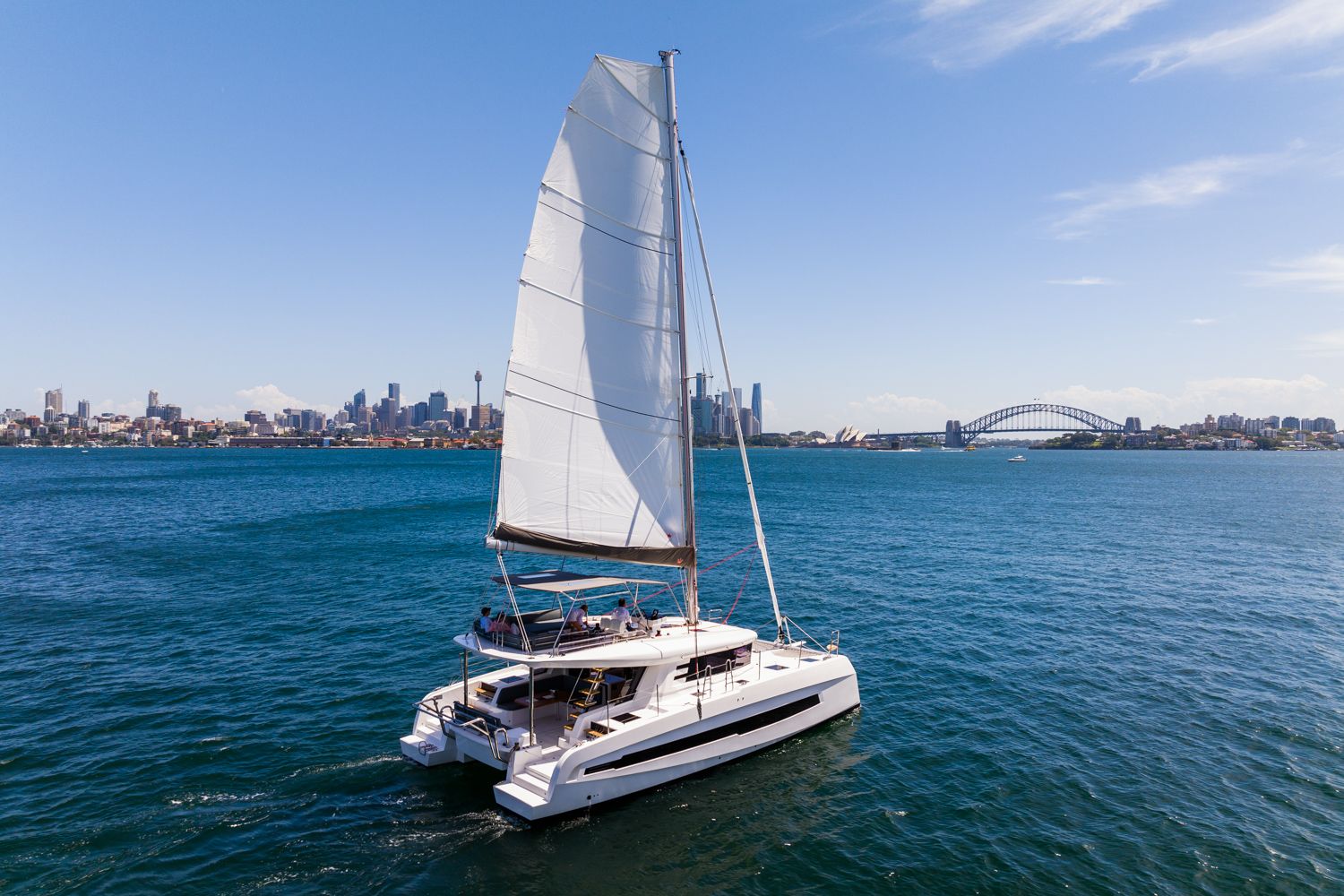 Luxury catamaran with modern interiors