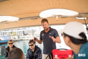 Corporate leader explains the advantages of team building activities